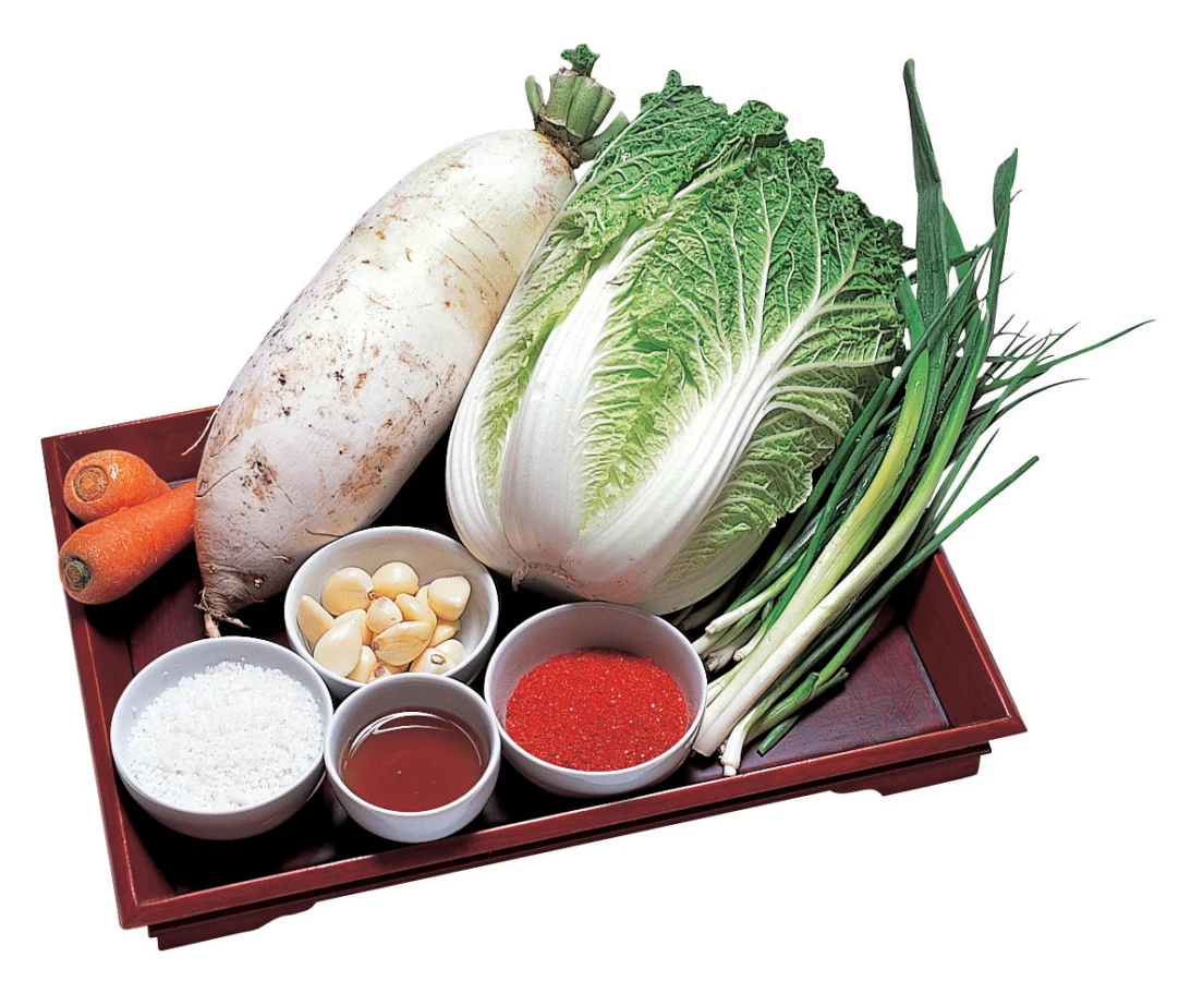 Preparo de kimchi coreano com acelga