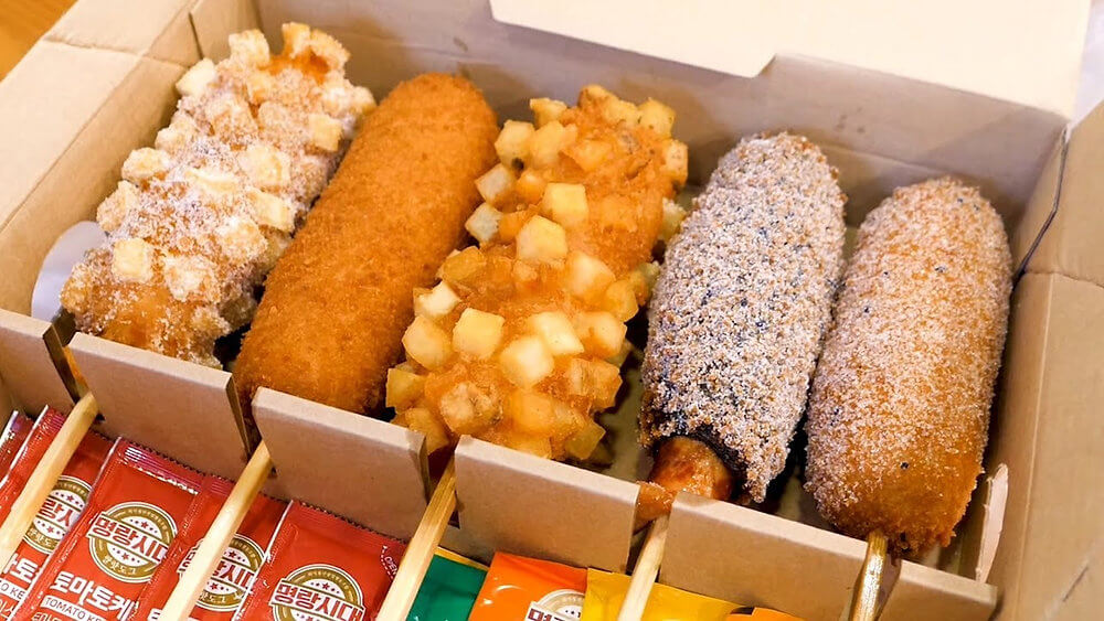 Variedades de Hot Dog Coreanos (Cachorro quente coreano)